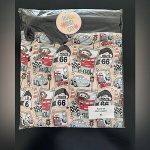 NWT Roe & Co Route 66 Car theme Multicolor Adult Joggers Size XL